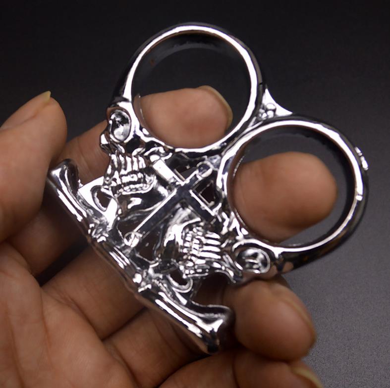 Brass Chaos Knuckle Duster Compact Two-Finger Tool