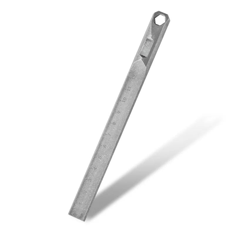 Titanium Alloy Ruler with Self-Defense Function and Hangable Crowbar Design