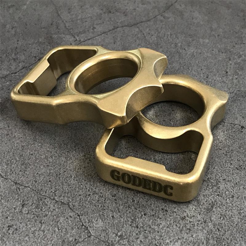 GODEDC Brass Knuckle Duster Multi-Purpose Bottle Opener Survival Tool