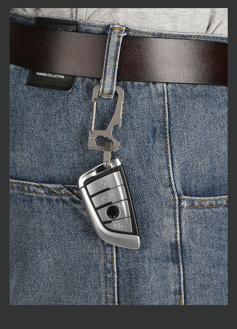 Horseshoe Titanium Key Lock Outdoor D Shape Buckle Keychain