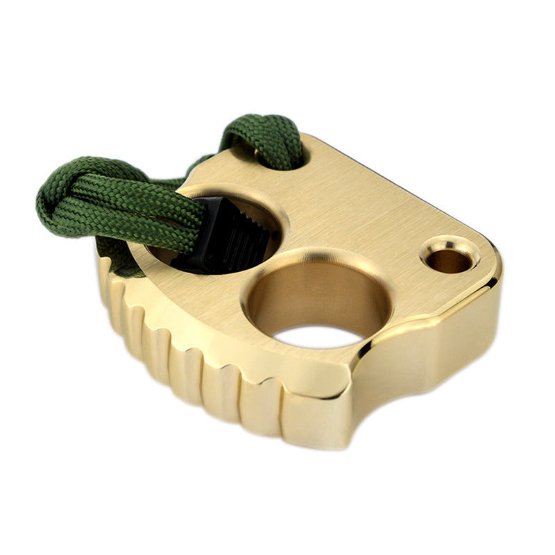 Mini Solid Brass Knuckle Duster Two-Finger Window Breaker