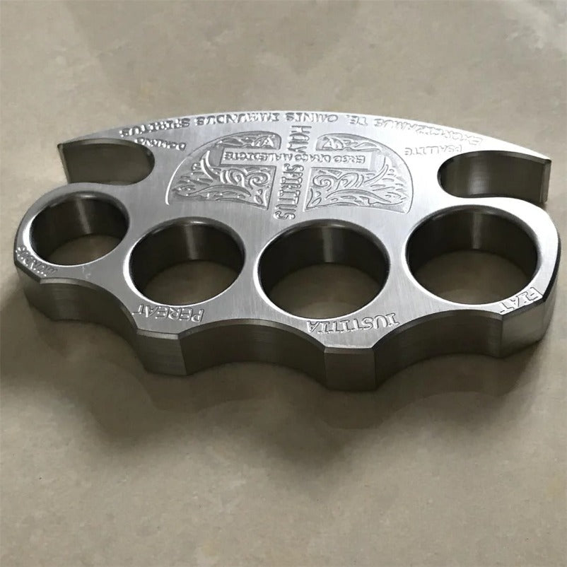 Warrior Knuckle Duster Made from Solid Steel for Protection and Defense