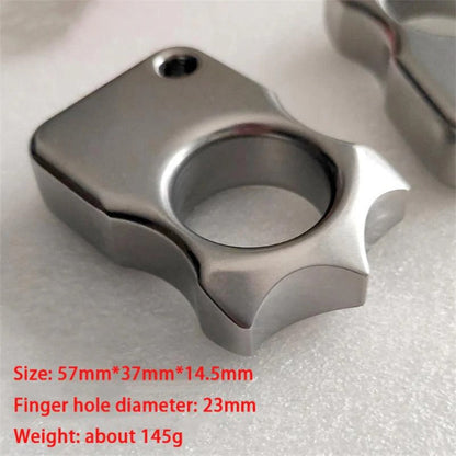 Self Defense Knuckle Duster Crafted from Solid Steel with Stone Wash Finish