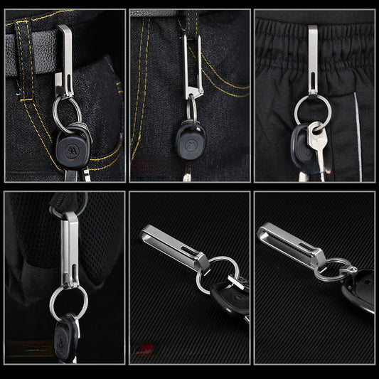Anti-Loss Titanium Keychain Hook and Belt Clip for Durability