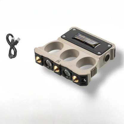 Self-Defense Knuckle Duster Flashlight with Emergency Glass Breaker