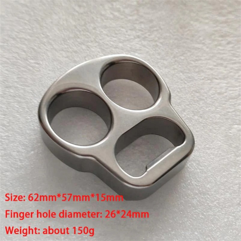 Self Defense Knuckle Duster Crafted from Solid Steel with Stone Wash Finish