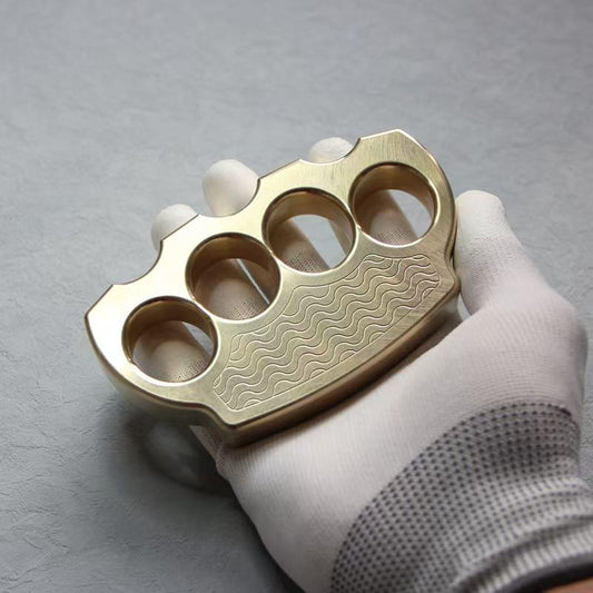 Wave Design Brass Knuckle Duster for Self-Defense and Practical EDC Gear