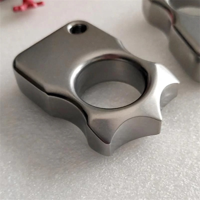 Self Defense Knuckle Duster Crafted from Solid Steel with Stone Wash Finish