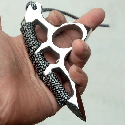 Single Finger Knuckle Duster in Solid Steel for Self Defense and Outdoor Use