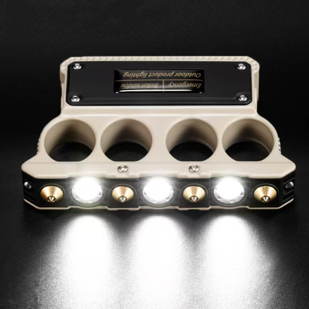 Self-Defense Knuckle Duster Flashlight with Emergency Glass Breaker