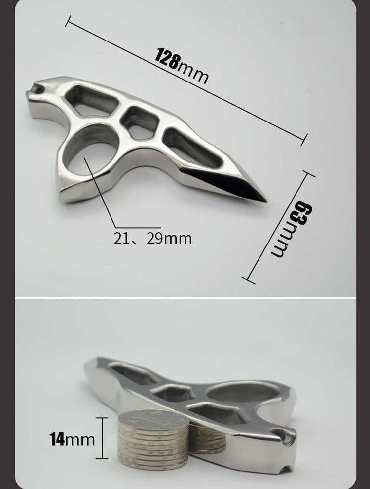 Single Finger Knuckle Duster in Solid Steel for Self Defense and Outdoor Use
