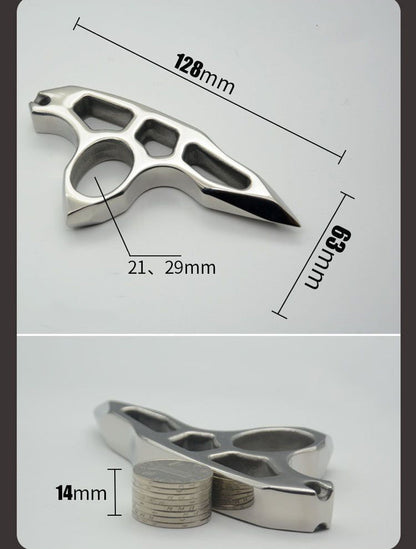 Single Finger Knuckle Duster in Solid Steel for Self Defense and Outdoor Use