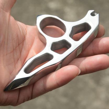 Single Finger Knuckle Duster in Solid Steel for Self Defense and Outdoor Use