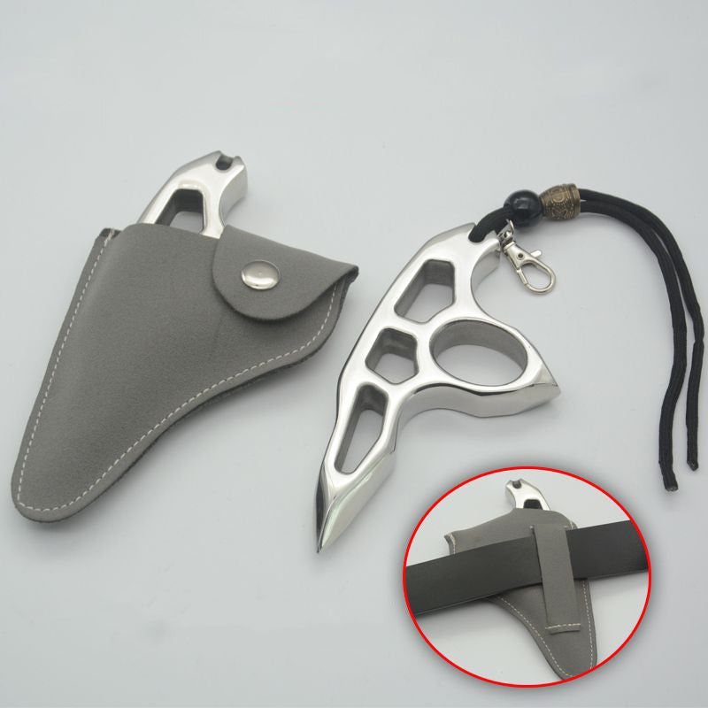 Single Finger Knuckle Duster in Solid Steel for Self Defense and Outdoor Use