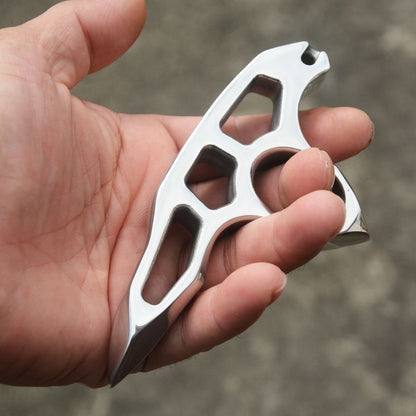 Single Finger Knuckle Duster in Solid Steel for Self Defense and Outdoor Use