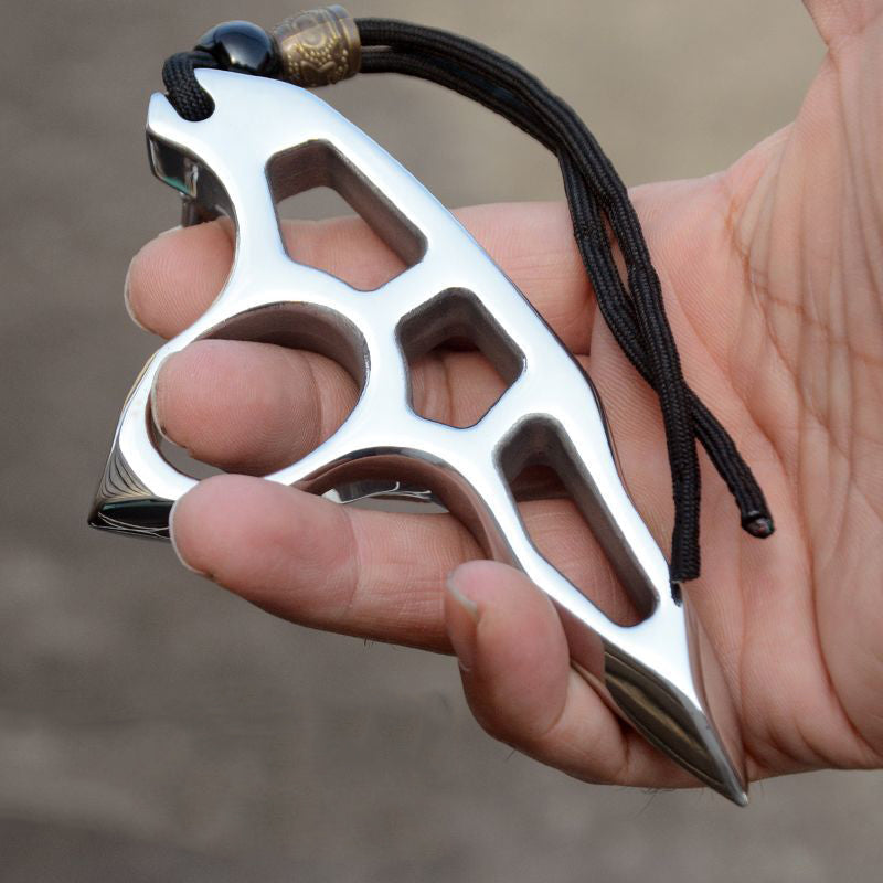 Single Finger Knuckle Duster in Solid Steel for Self Defense and Outdoor Use