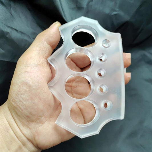 Assault-Ready Transparent Knuckle Duster for Personal Safety