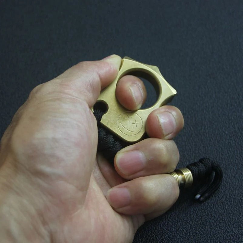 Portable Brass Knuckle Duster for Single Finger Self-Defense