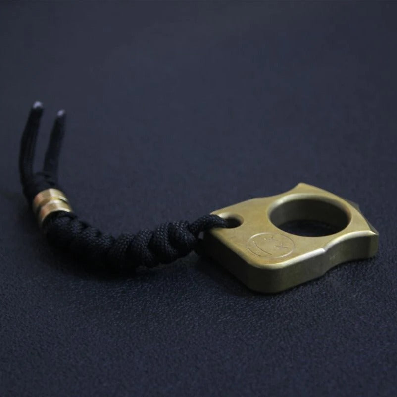 Portable Brass Knuckle Duster for Single Finger Self-Defense