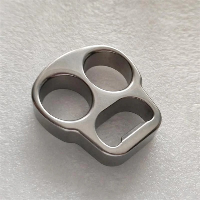 Self Defense Knuckle Duster Crafted from Solid Steel with Stone Wash Finish