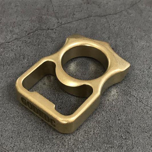 GODEDC Brass Knuckle Duster Multi-Purpose Bottle Opener Survival Tool