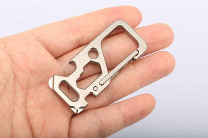 Versatile Titanium Carabiner Multi-Tool Keychain for Outdoor Adventures